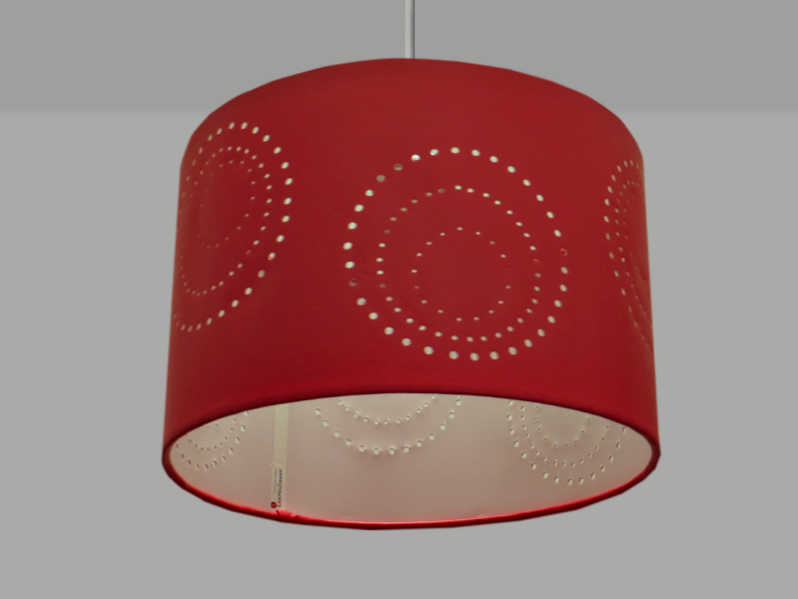 Handmade Lampenschirm Ø 30 cm, gestanzte Kreise, Kunstleder