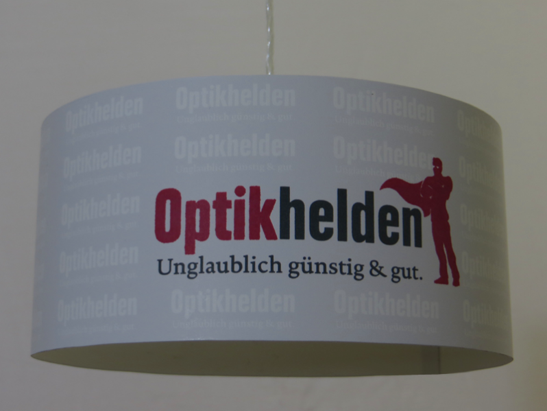 Individueller Lampenschirm "Logo" Ø 50 cm (Beispiel für einen individuellen Lampenschirm mit Firmenlogo)