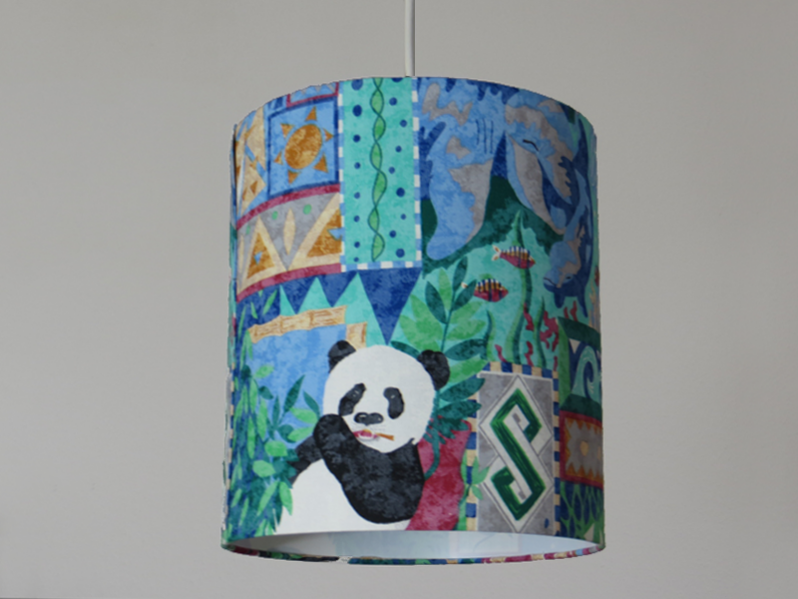 Handmade Lampenschirm "Panda" fürs Kinderzimmer Ø 28 cm